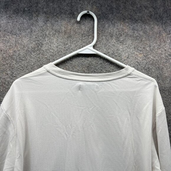 Calvin Klein Shirt Mens Large Cream Long Sleeve Crewneck Cotton Blend Casual - Picture 3 of 12